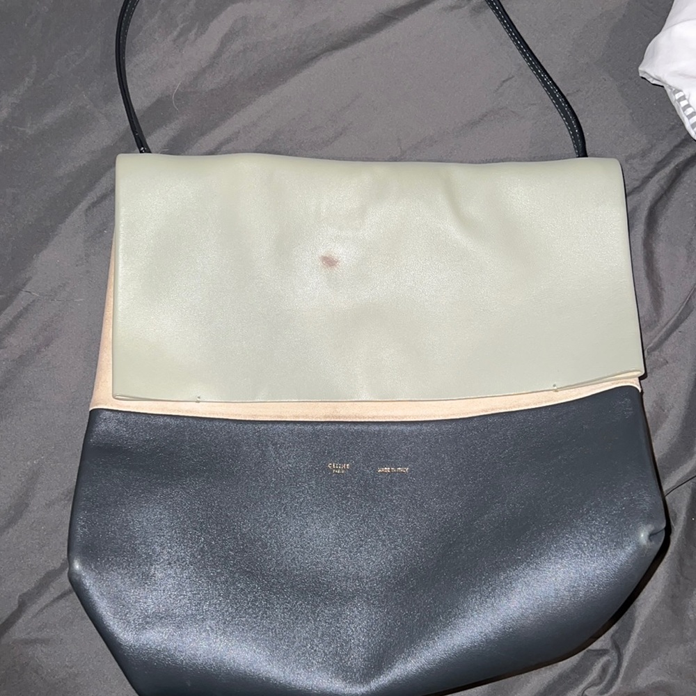 Celine bi color tote in beautiful mint green and black combo